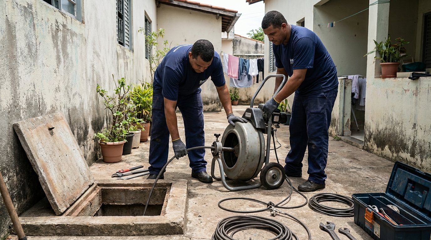 Esgoto Vazando no Quintal ou Garagem em Aparecida de Goiânia‑GO