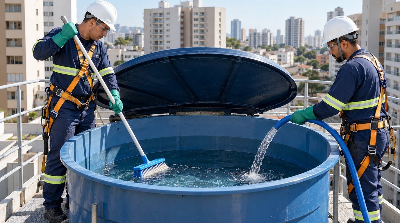 Esvaziamento de Caixa d'Água em Aparecida de Goiânia‑GO