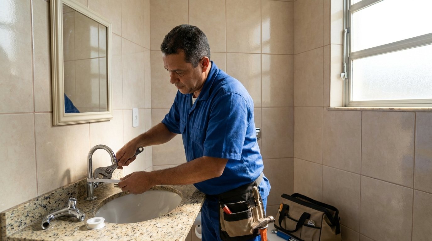 Troca de Registro, Torneira e Conexão em Aparecida de Goiânia‑GO